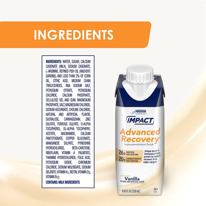 Impact Advanced Recovery® Oral Supplement Vanilla Flavor Liquid 8.45 oz. Reclosable Carton (1196661_CS)