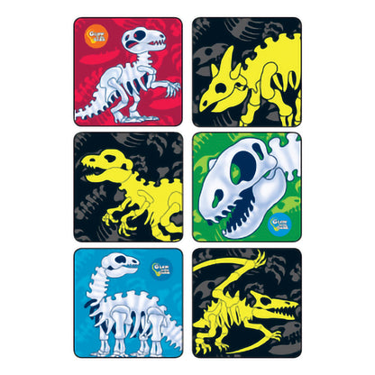 Kids Love Stickers® 90 per Pack Glow-In-The-Dark Dinosaur Bones Sticker 2-1/2 Inch (728573_PK)