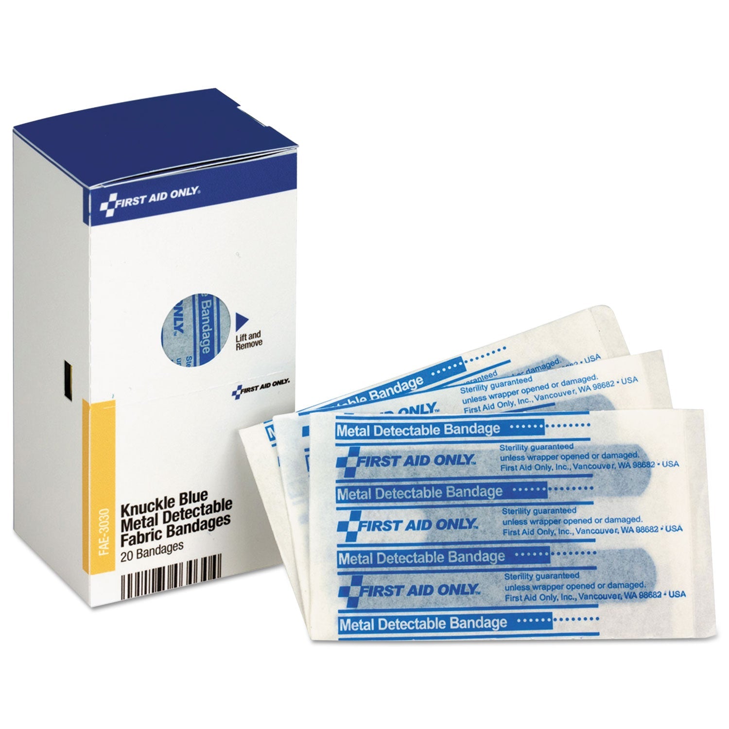 first-aid-only-smartcompliance-blue-metal-detectable-bandages-num-faofae3030_1