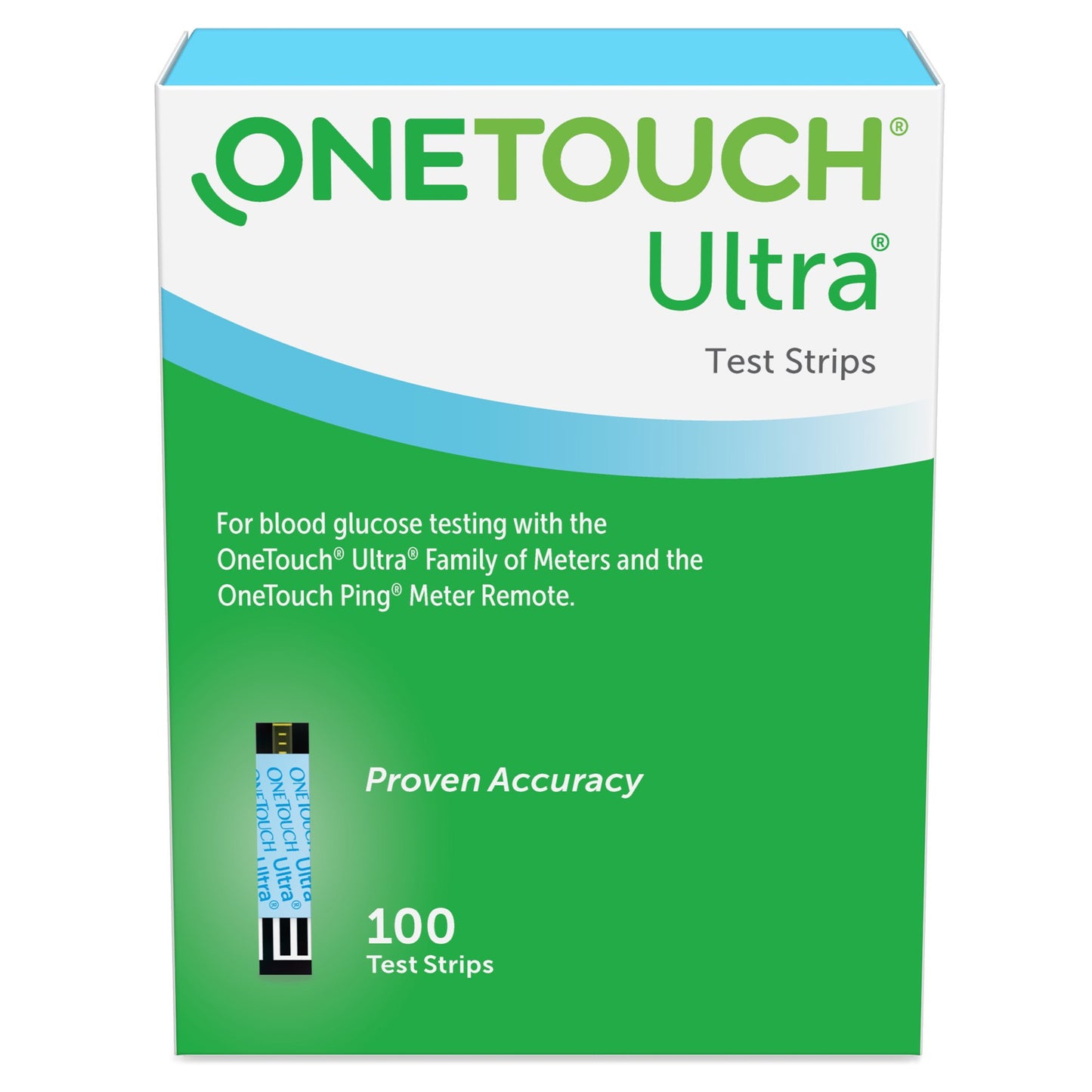 OneTouch® Ultra® Blue Blood Glucose Test Strips 100 Strips per Pack (850711_BX)
