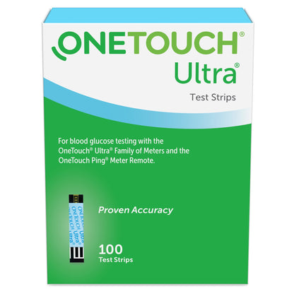 OneTouch® Ultra® Blue Blood Glucose Test Strips 100 Strips per Pack (850711_BX)