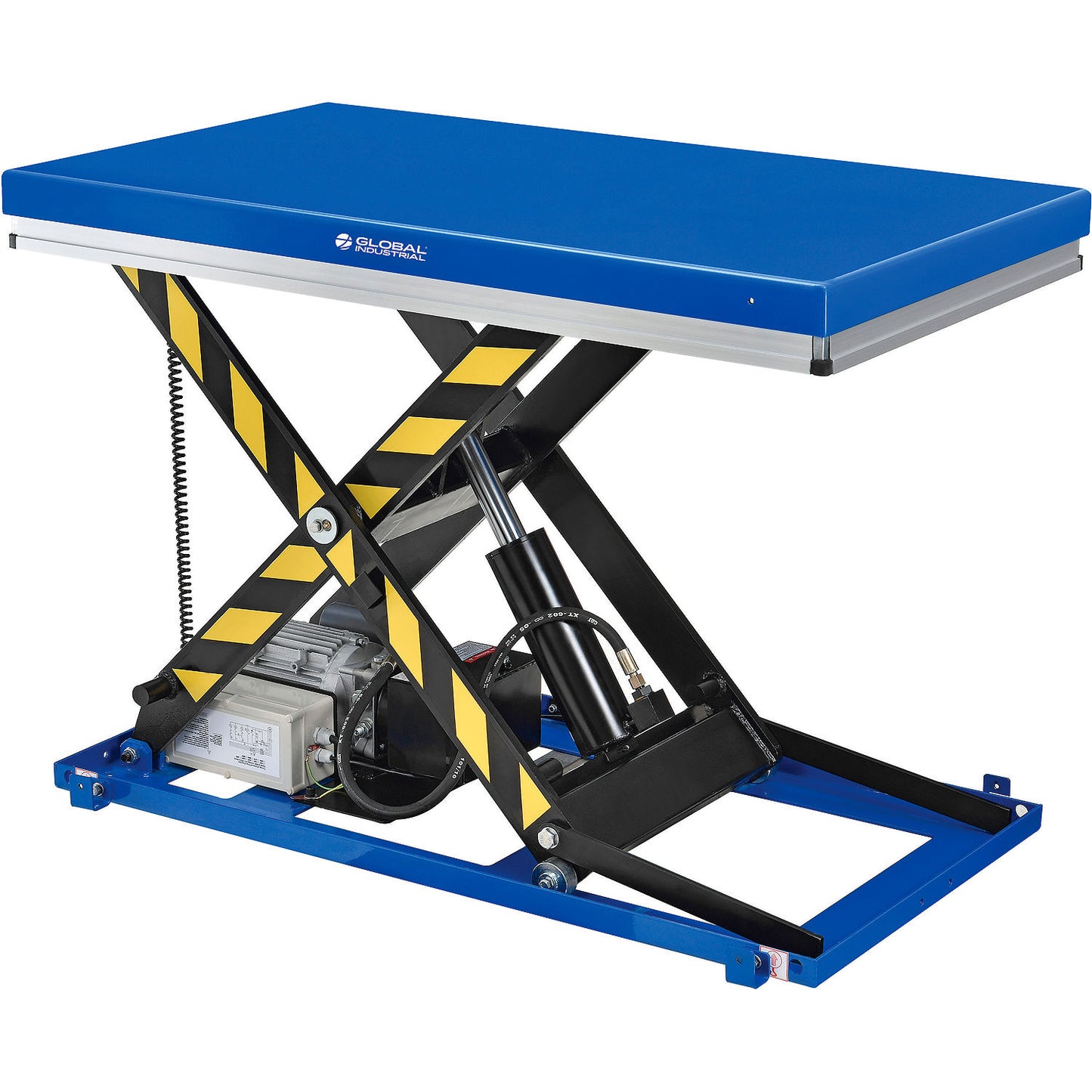 Global Industrial Power Scissor Lift Table, Hand & Foot Control, 48" x 36", 2200 Lb Capacity (WB989034)