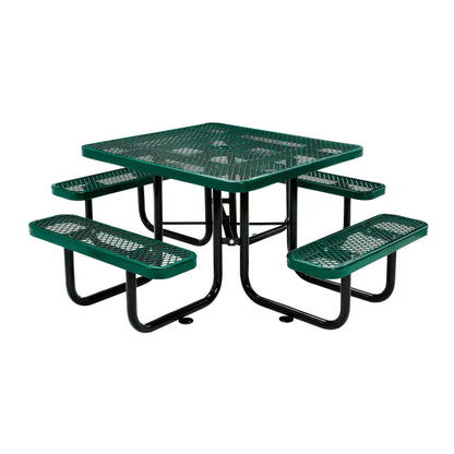 Global Industrial 46" Square Picnic Table, Expanded Metal, Green (WB277151GN)