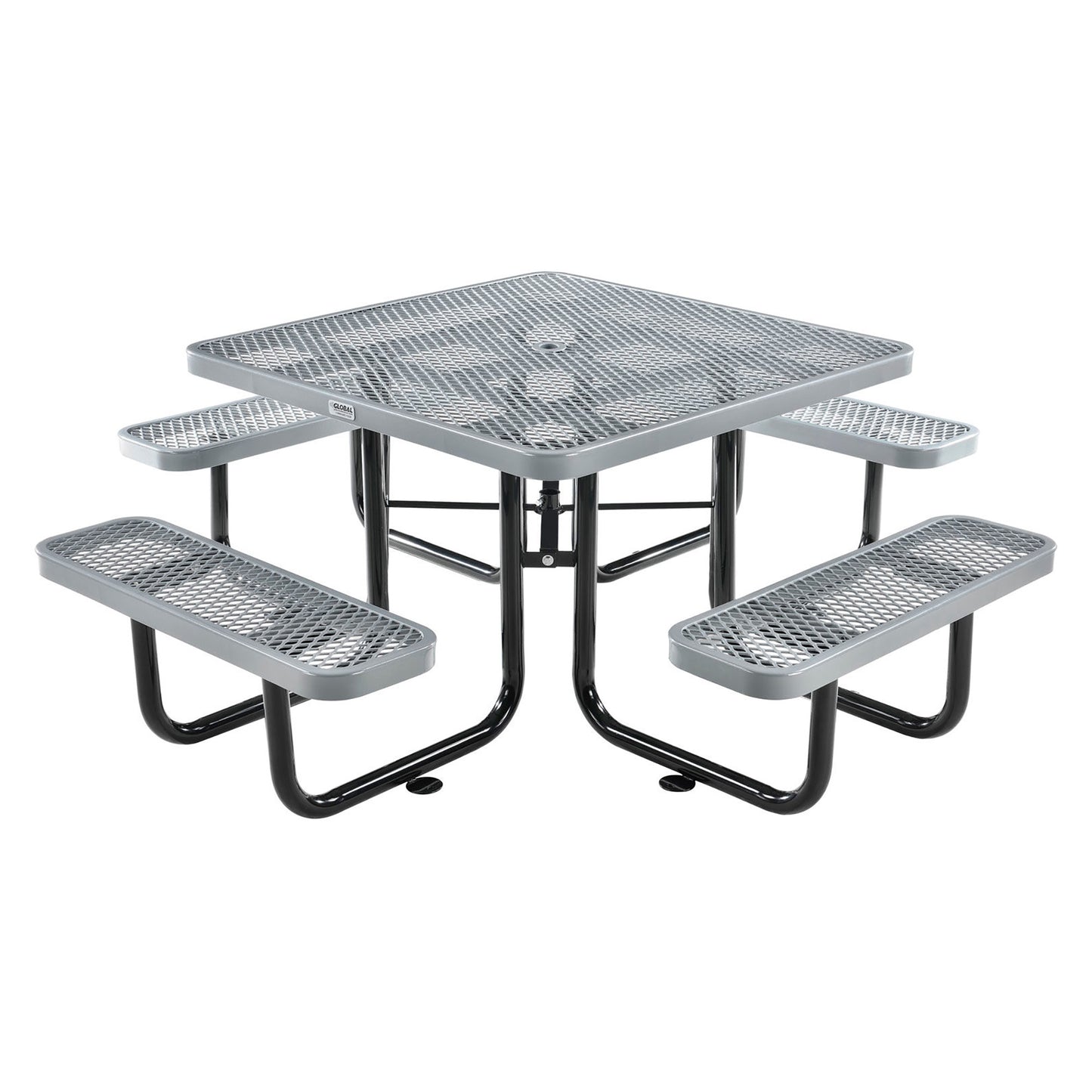 Global Industrial 46" Square Picnic Table, Expanded Metal, Gray (WB277151GY)