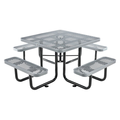 Global Industrial 46" Square Picnic Table, Expanded Metal, Gray (WB277151GY)
