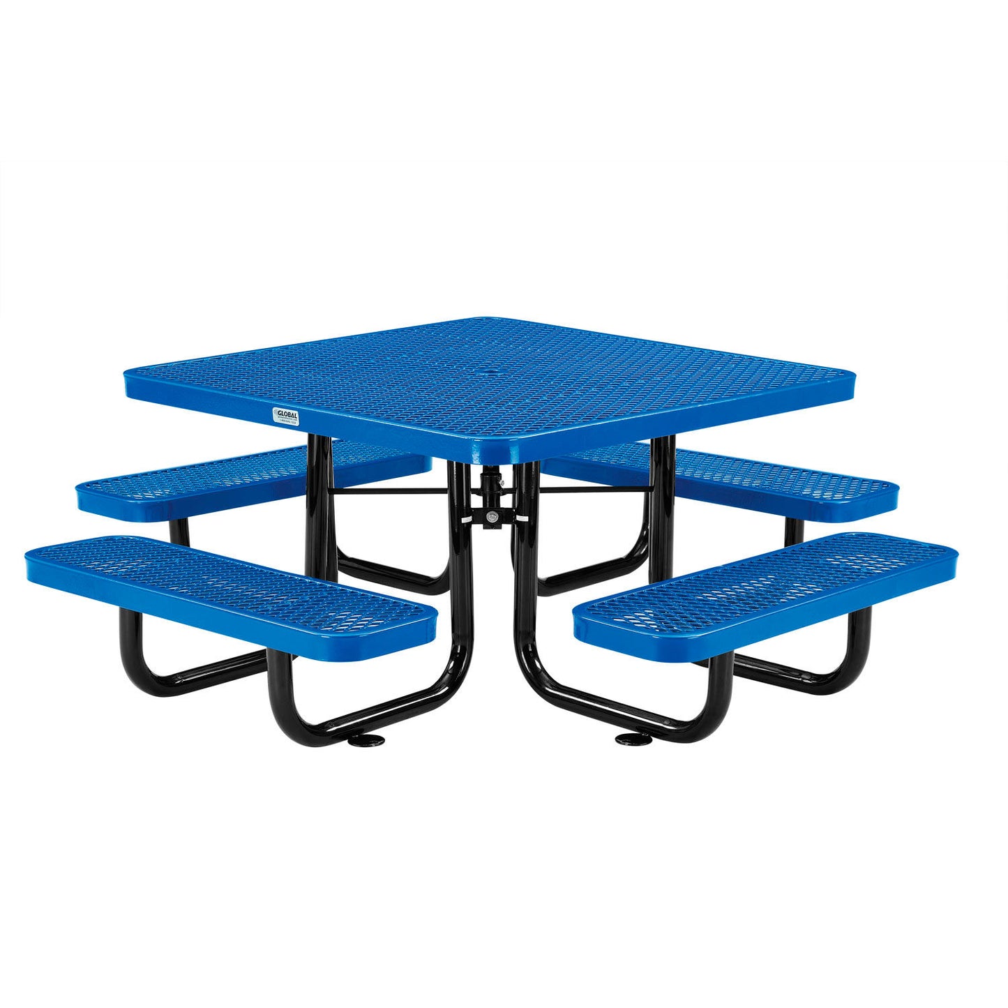 Global Industrial 46" Square Kids Picnic Table, Expanded Metal, Blue (WB277151KBL)