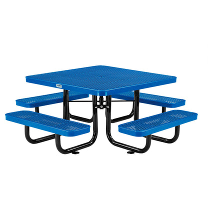 Global Industrial 46" Square Kids Picnic Table, Expanded Metal, Blue (WB277151KBL)
