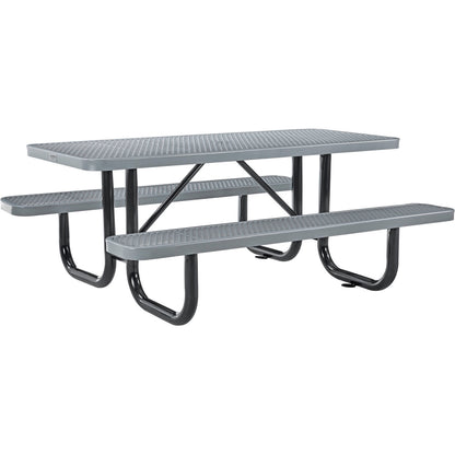 Global Industrial 6' Rectangular Picnic Table, Expanded Metal, Gray (WB277152GY)