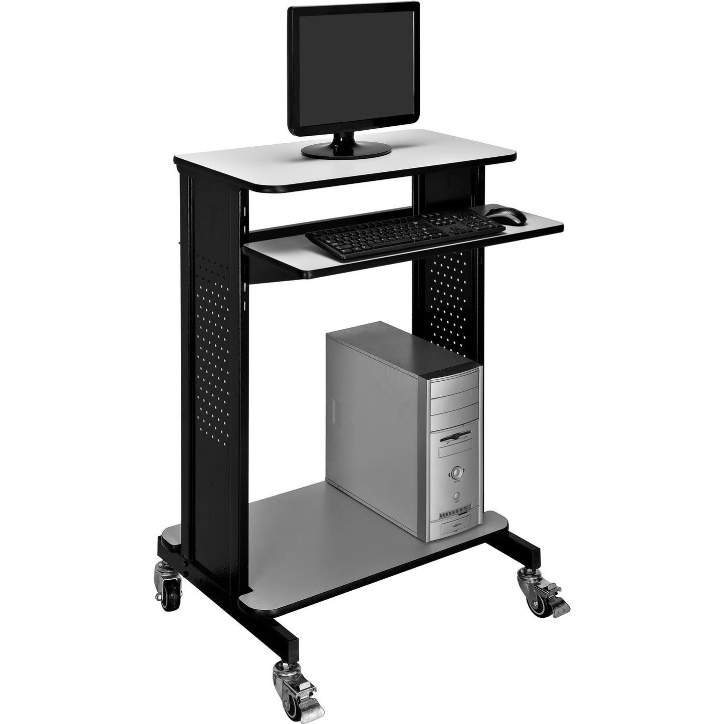 Global Industrial Mobile Computer Workstation & Standing Desk With Keyboard & Mouse Tray (WB277216)