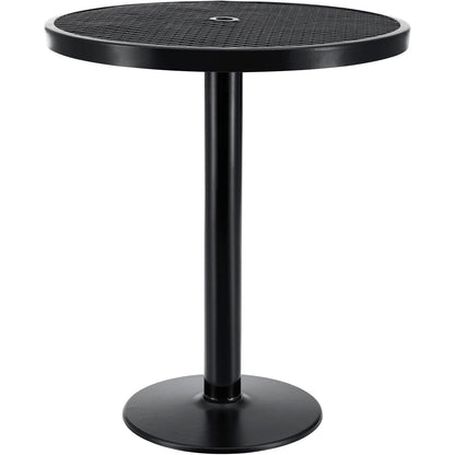 Global Industrial 36" Round Outdoor Bar Height Table, 42"H, Expanded Metal, Black (WB278003BK)