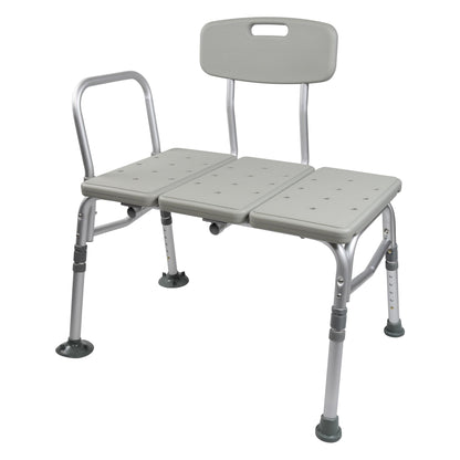 McKesson Knocked Down Bath Transfer Bench Removable Arm Rail 17-1/2 to 22-1/2 Inch Seat Height 400 lbs. Weight Capacity (1088139_CS)