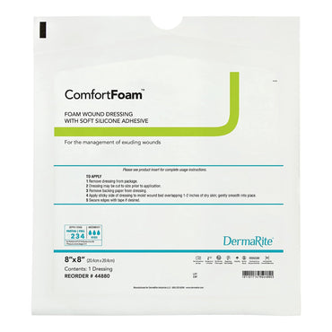 ComfortFoam™ Foam Dressing 8 X 8 Inch Without Border Film Backing Silicone Face Square Sterile (946536_BX)