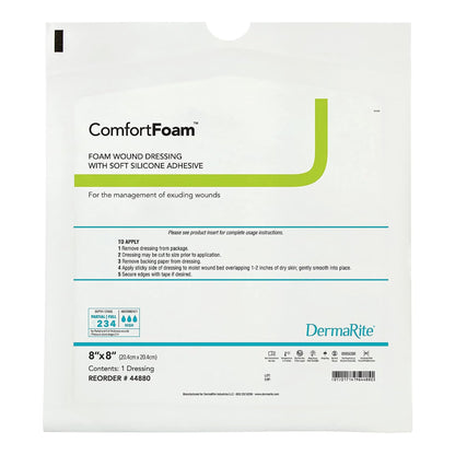 ComfortFoam™ Foam Dressing 8 X 8 Inch Without Border Film Backing Silicone Face Square Sterile (946536_BX)