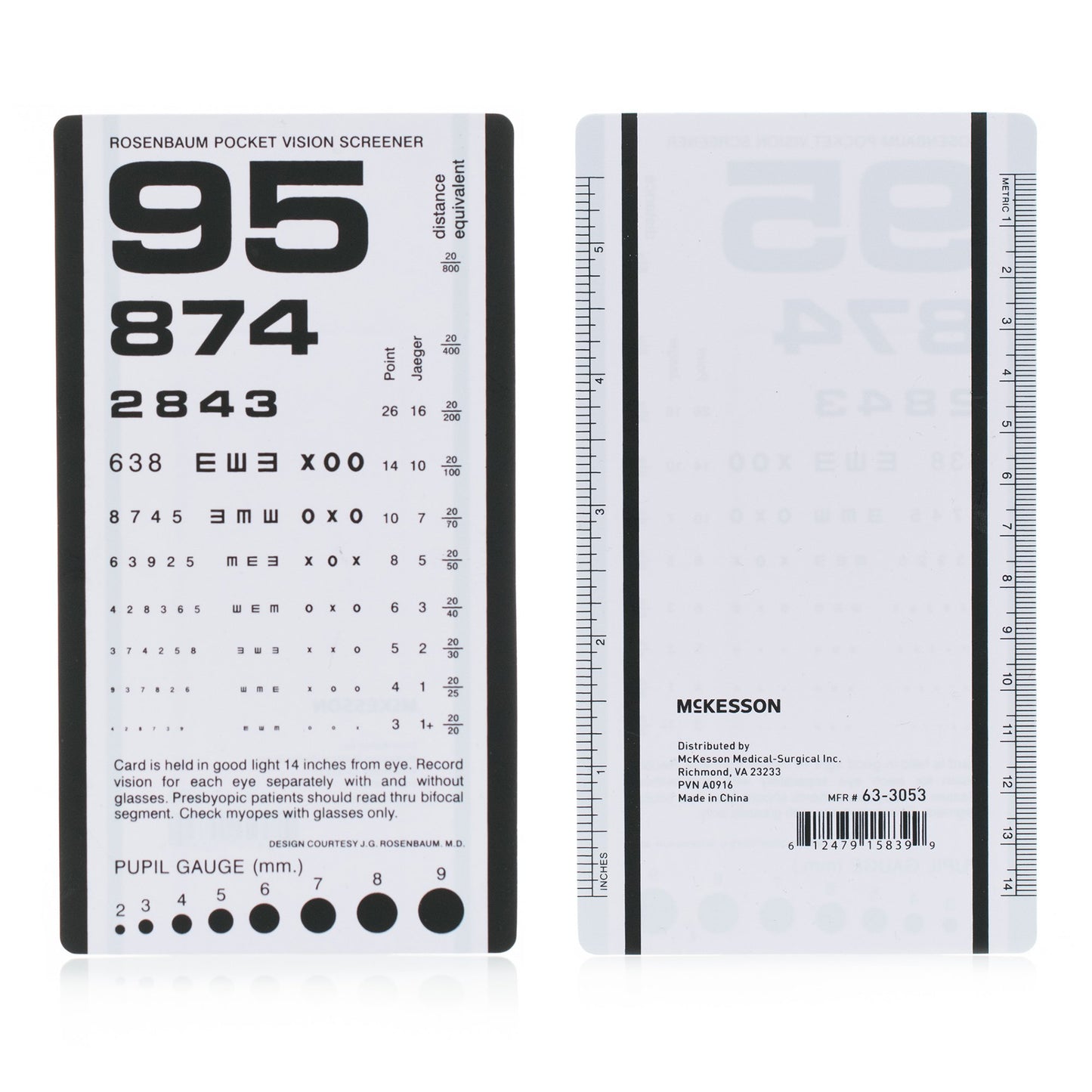 McKesson Eye Chart 14 Inch Distance Acuity Test (1038451_BG)