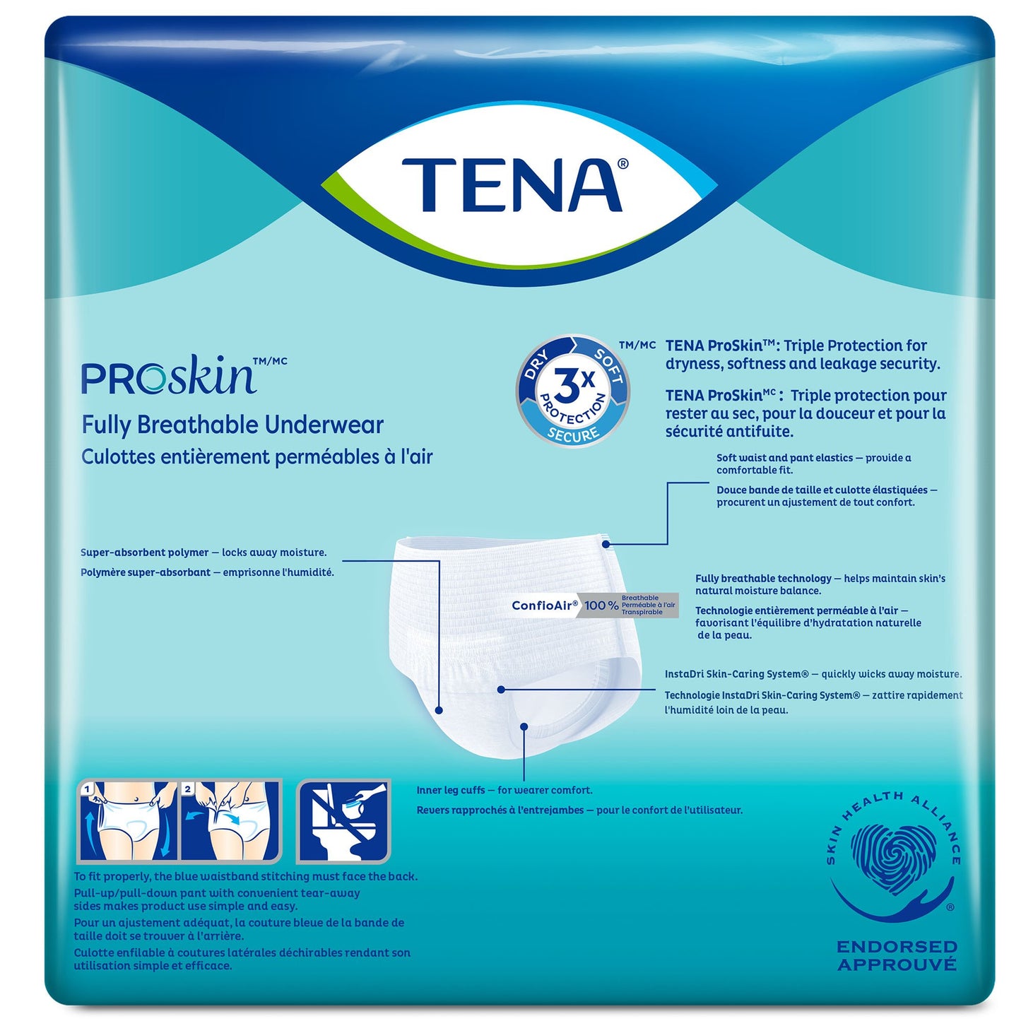 TENA® ProSkin™ Plus Unisex Adult Absorbent Underwear Pull On with Tear Away Seams Large Disposable Moderate Absorbency (1182393_CS)