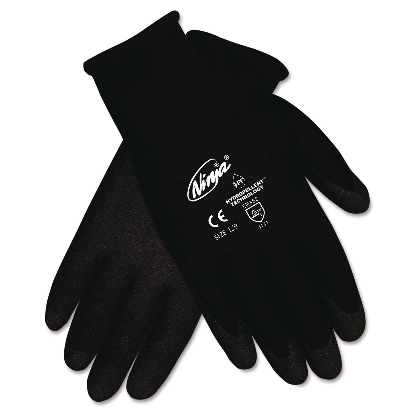 MCR™ Safety Ninja HPT Gloves, EN388: 4131, X-Large, Black, 12 Pairs (CRWN9699XLDZ)