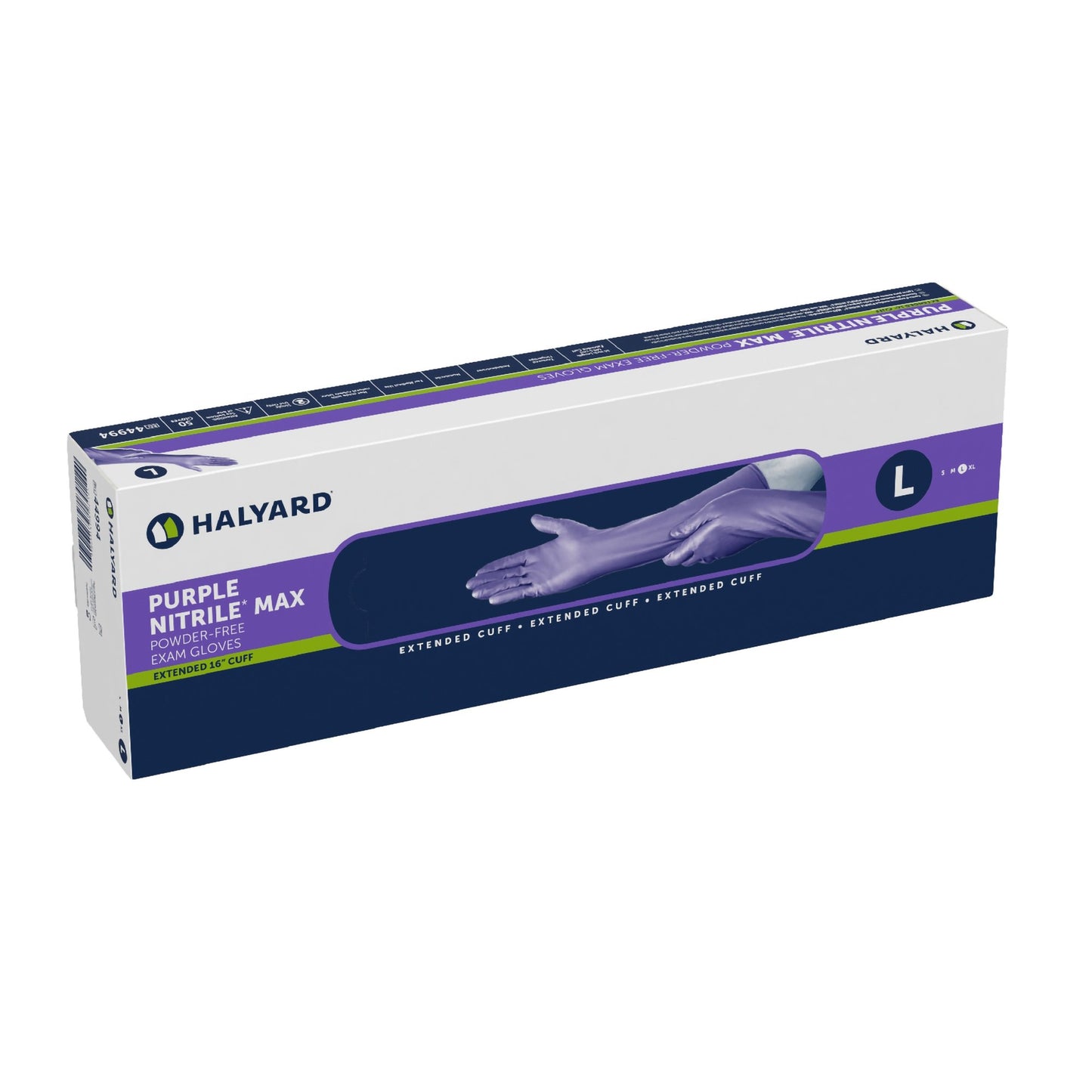 Purple Nitrile Max™ Exam Glove Large NonSterile Nitrile Extended Cuff Length Fully Textured Purple Not Rated (1051225_BX)