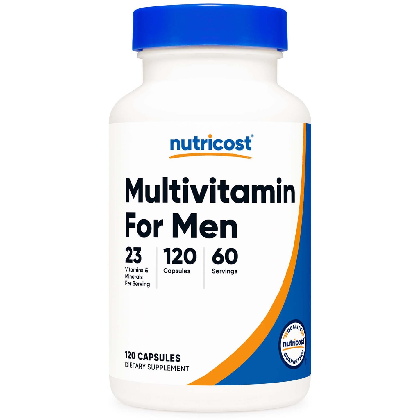 nutricost® Multivitamin For Men Dietary Supplement Vitamin A / C / D / E / K 1,800 mcg - 125 mg - 75 mcg - 20 mg - 80 mcg Strength Capsule 120 Per Bottle (1270268_CS)
