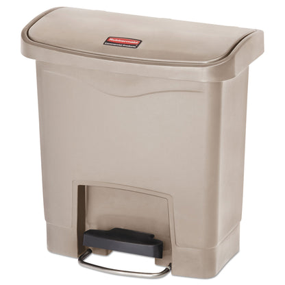 Rubbermaid® Commercial Streamline Resin Step-On Container, End Step Style, 4 gal, Resin, Beige (RCP1883455)