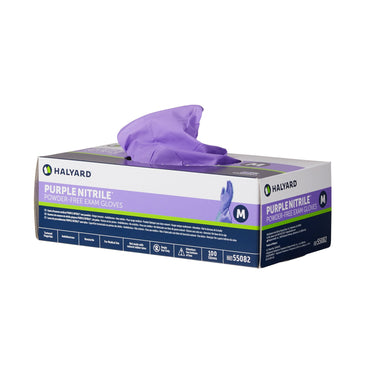 Purple Nitrile® Exam Glove Medium NonSterile Nitrile Standard Cuff Length Textured Fingertips Purple Chemo Tested (365061_BX)