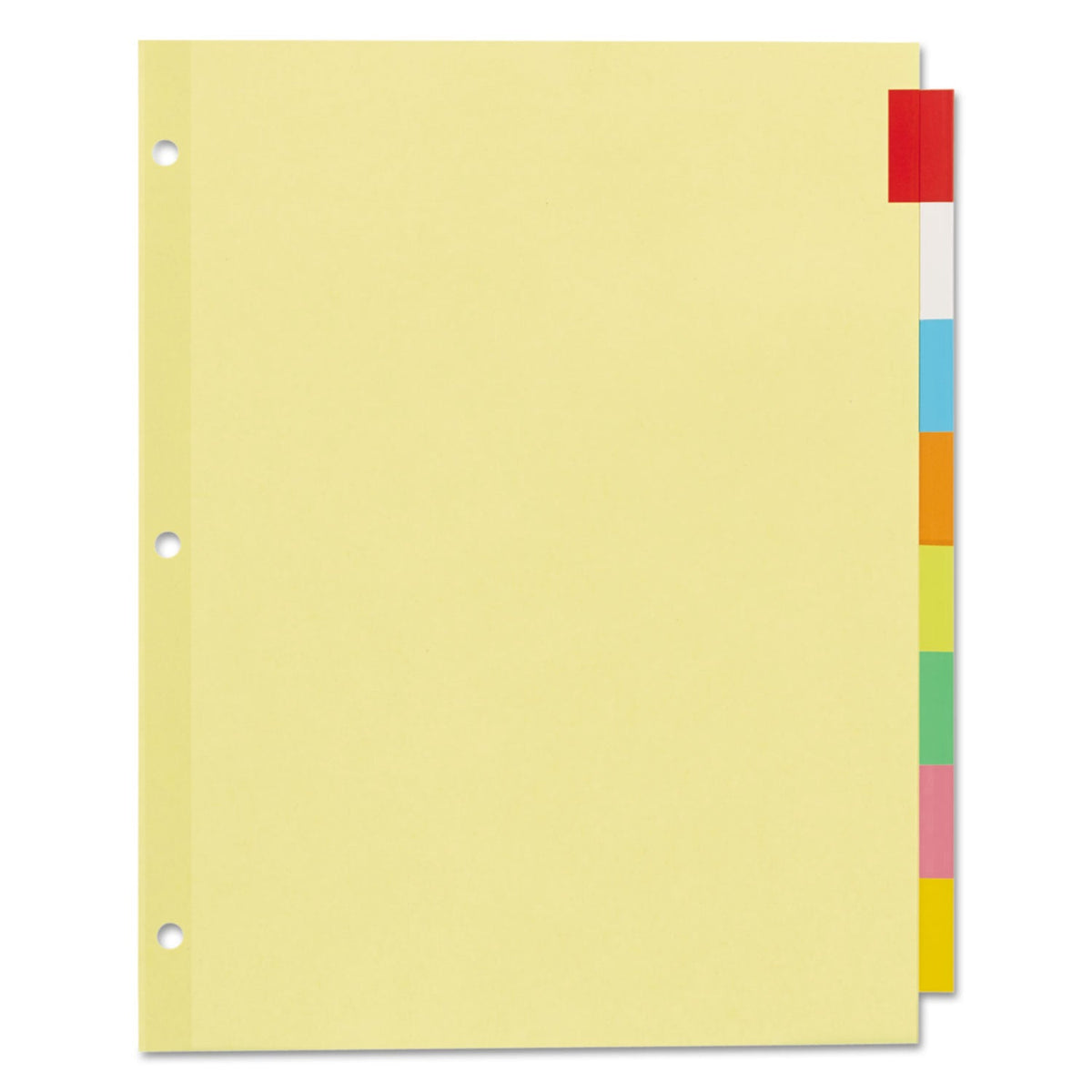 Insertable Office Essentials™ Plastic Insertable Dividers, 8-Tab, 11 x 8.5, Assor ...