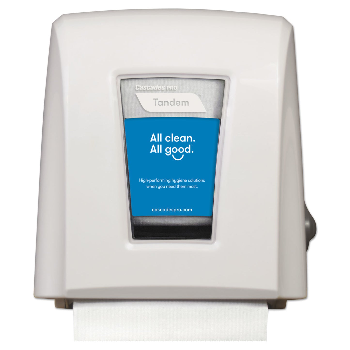 Cascades PRO Tandem Mechanical No-Touch Roll Towel Dispenser, 11.6 x 7.3 x 12.6, White (CSDC339)