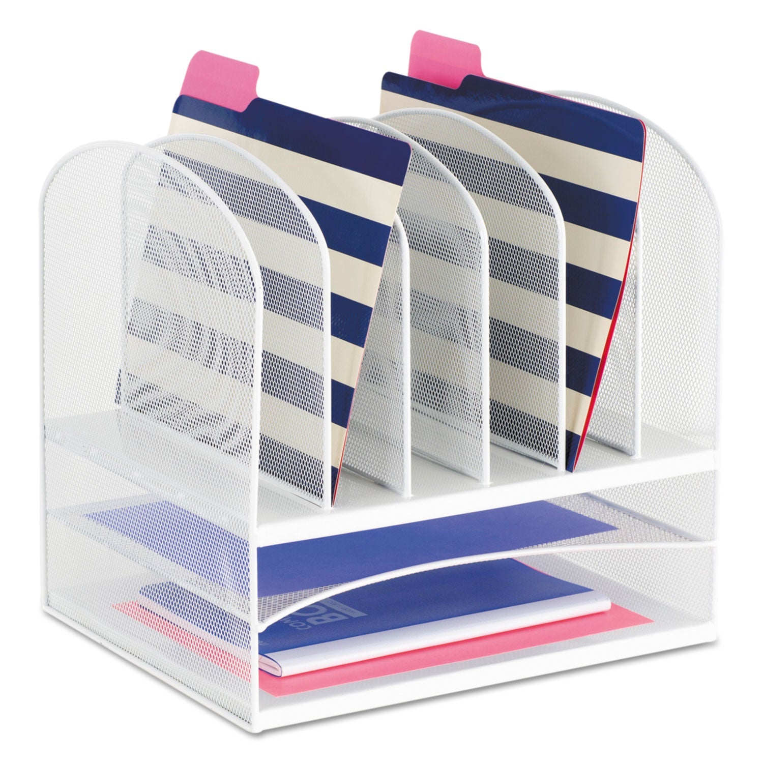 safco-onyx-mesh-desk-organizer-with-two-horizontal-and-six-upright-sections-num-saf3255wh_1