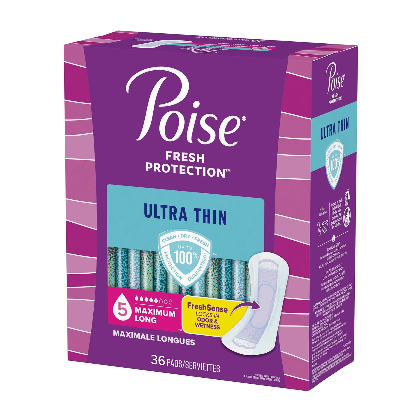 Poise® Fresh Protection™ Ultra Thin Bladder Control Pad 14.1 Inch Length Heavy Absorbency Sodium Polyacrylate Core One Size Fits Most (1205943_PK)