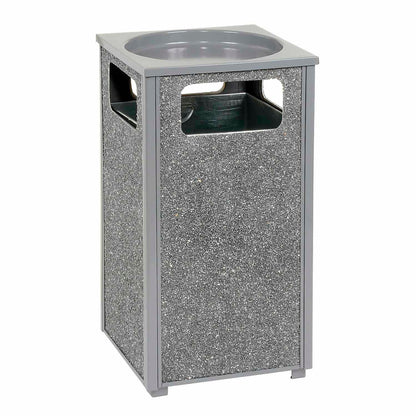 Global Industrial Stone Panel Trash Sand Urn, Gray, 12 Gallon, 13-1/2" Square x 32"H (WB239577GY)