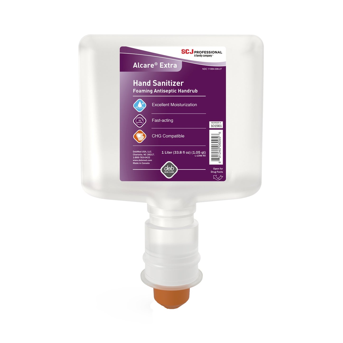 Alcare® Extra Hand Sanitizer 1,000 mL Ethyl Alcohol Foaming Dispenser Refill Bottle (1112888_EA)