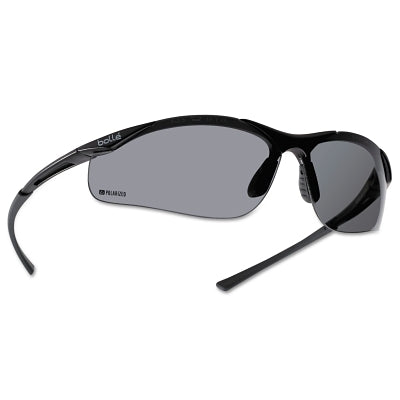Bolle CONTOUR Safety Glasses, Polarized Smole Polycarbonate Lens, Anti-Scratch, Gray/Black Nylon/Rubber Frame (286-40048)