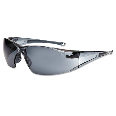 Bolle Rush Series Safety Glasses, Smoke Lens, Anti-Fog, Anti-Scratch, Smoke Frame, TPR (286-40071)