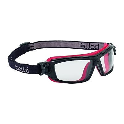 Bolle UTLIM8 Safety Goggles, One Size, Clear, Red Frame, Anti-Fog, Anti-Scratch (286-40299)