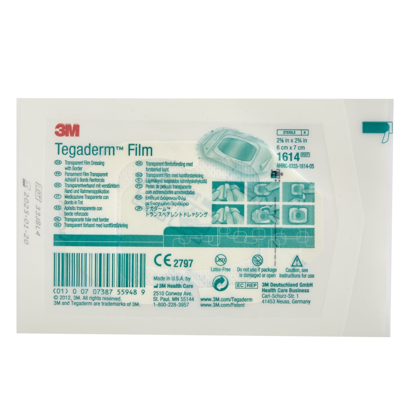 3M™ Tegaderm™ Transparent Film Dressing 2-3/8 X 2-3/4 Inch Frame Style Delivery Rectangle Sterile (468778_BX)