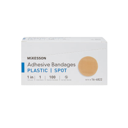 McKesson Adhesive Spot Bandage 1 Inch Plastic Round Tan Sterile (466877_CS)