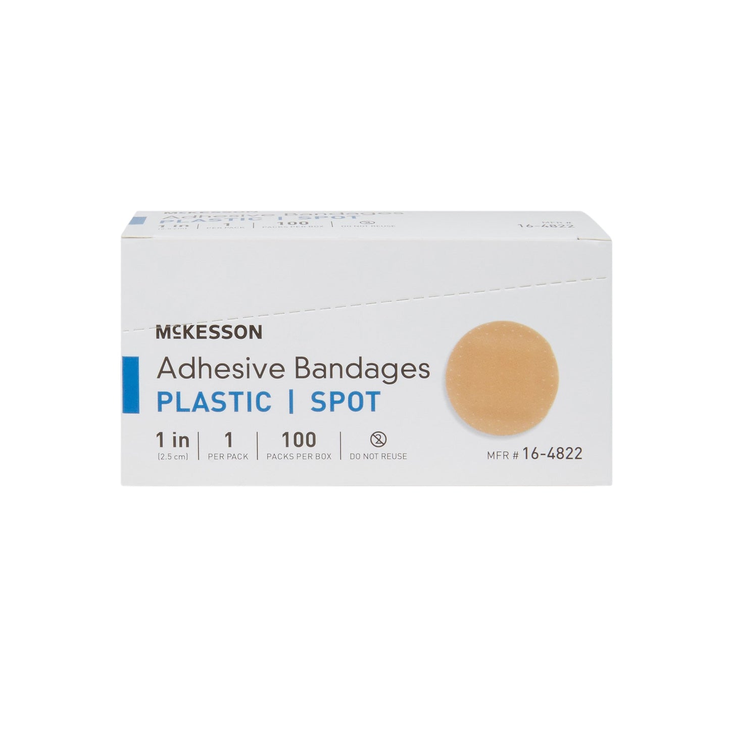 McKesson Adhesive Spot Bandage 1 Inch Plastic Round Tan Sterile (466877_BX)