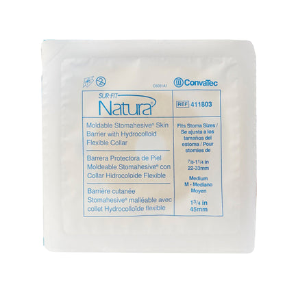 Sur-Fit Natura® Stomahesive® Ostomy Barrier Moldable, Standard Wear Without Tape 45 mm Flange Sur-Fit Natura® System Hydrocolloid 7/8 to 1-1/4 Inch Opening (581640_BX)