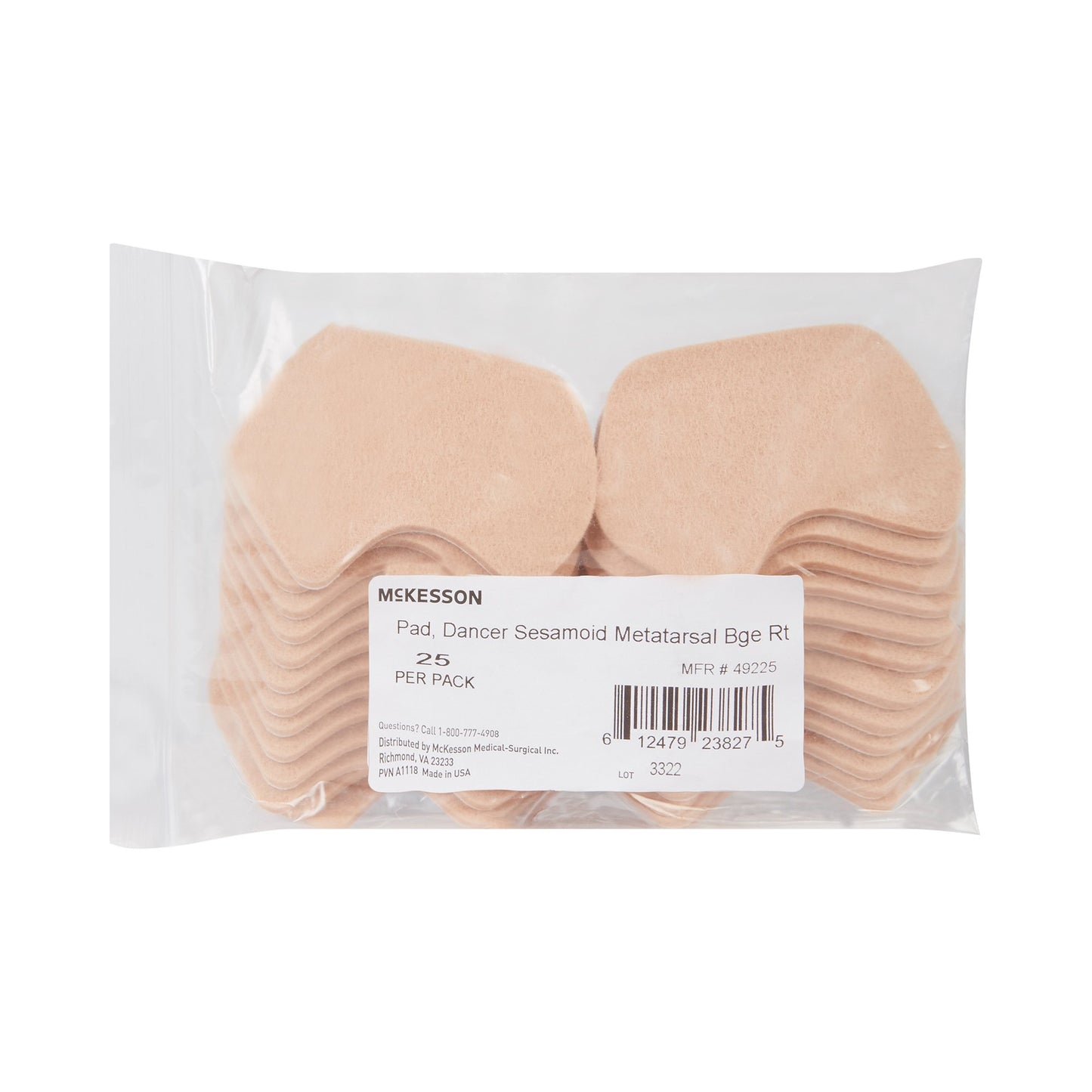 McKesson Dancer Sesamoid Pad Adhesive Right Foot (1111087_BG)