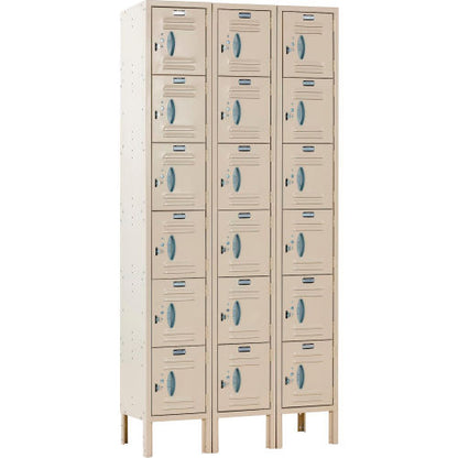 Global Industrial Capital 6-Tier 18 Door Locker, 36"W x 15"D x 78"H, Tan, Unassembled (WB290604)