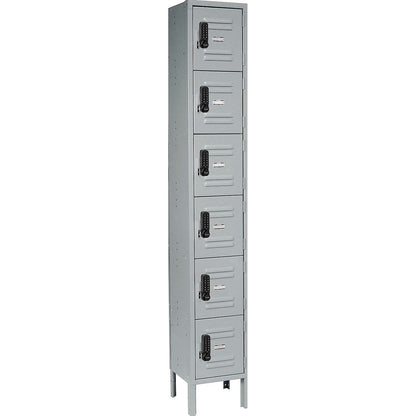Global Industrial 6-Tier 6 Door Digital Locker, 12"W x 12"D x 78"H, Gray, Assembled (WB290785)