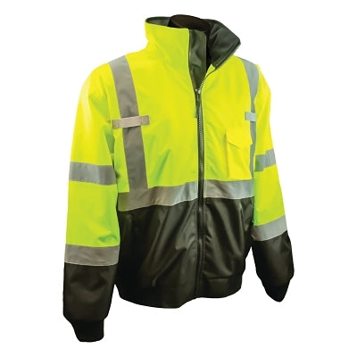 Radians SJ110B Two-in-One High Visibility Bomber Safety Jacket, 4XL, Polyester, Green (292-SJ110B-3ZGS-4X)