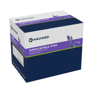 Purple Nitrile-Xtra™ Exam Glove X-Large Sterile Pair Nitrile Extended Cuff Length Textured Fingertips Purple Chemo Tested (1042400_BX)