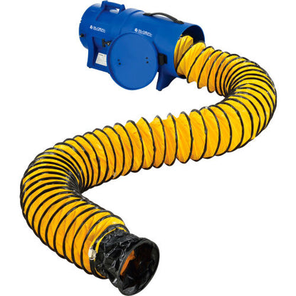 Global Industrial 8" Confined Space Blower Fan, 25' Duct, Rotomold Plastic, 1000 CFM, 1/3 HP (WB293035)