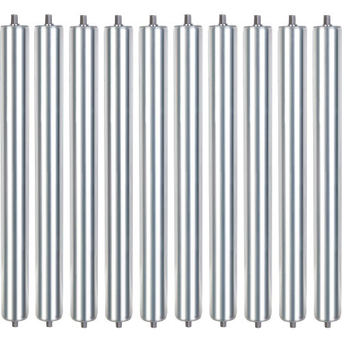 Global Industrial 21" Replacement Roller, 1.9" Dia., Galvanized Steel, Pack of 10 (WB293180)