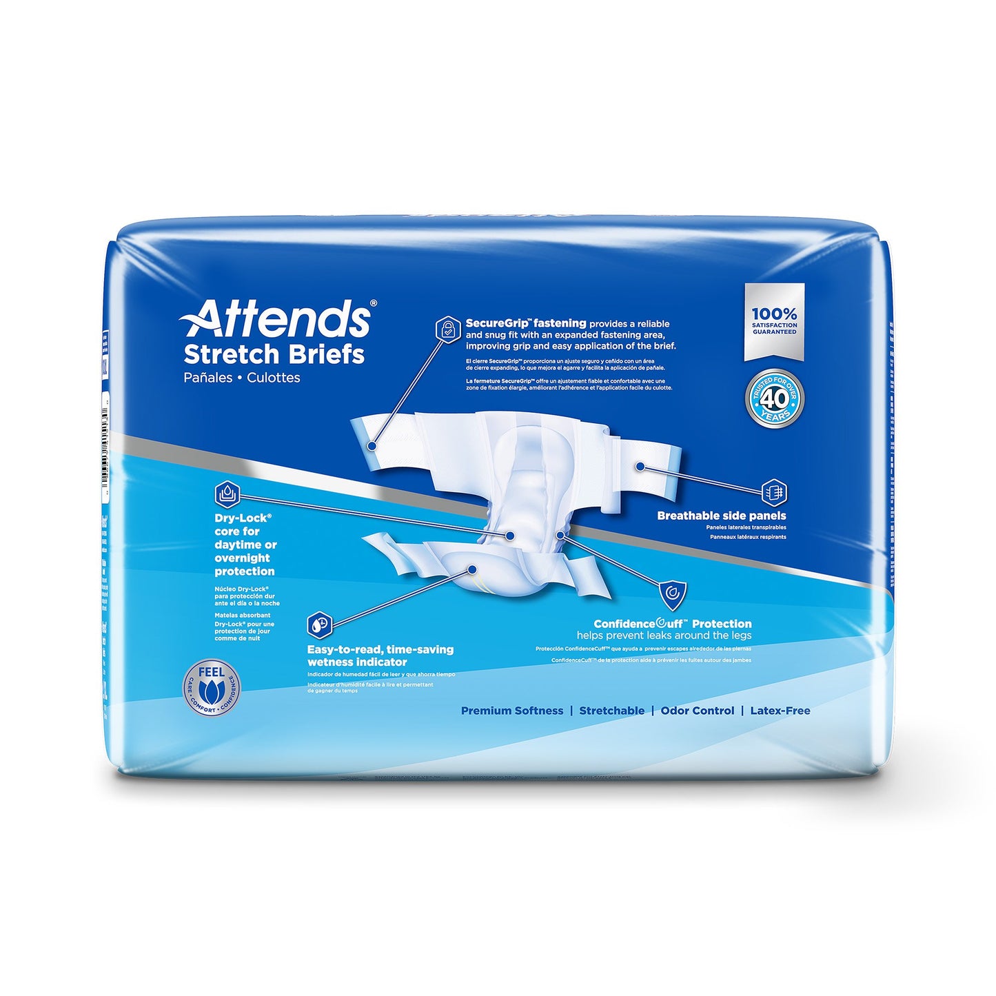 Attends® Stretch Unisex Adult Incontinence Brief Large / X-Large Disposable Heavy Absorbency (981738_BG)