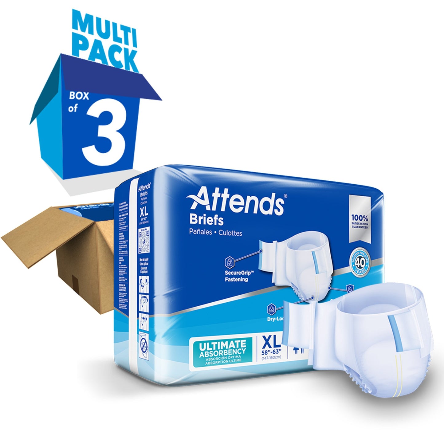 Attends® Advanced Unisex Adult Incontinence Brief X-Large Disposable Heavy Absorbency (950226_BG)