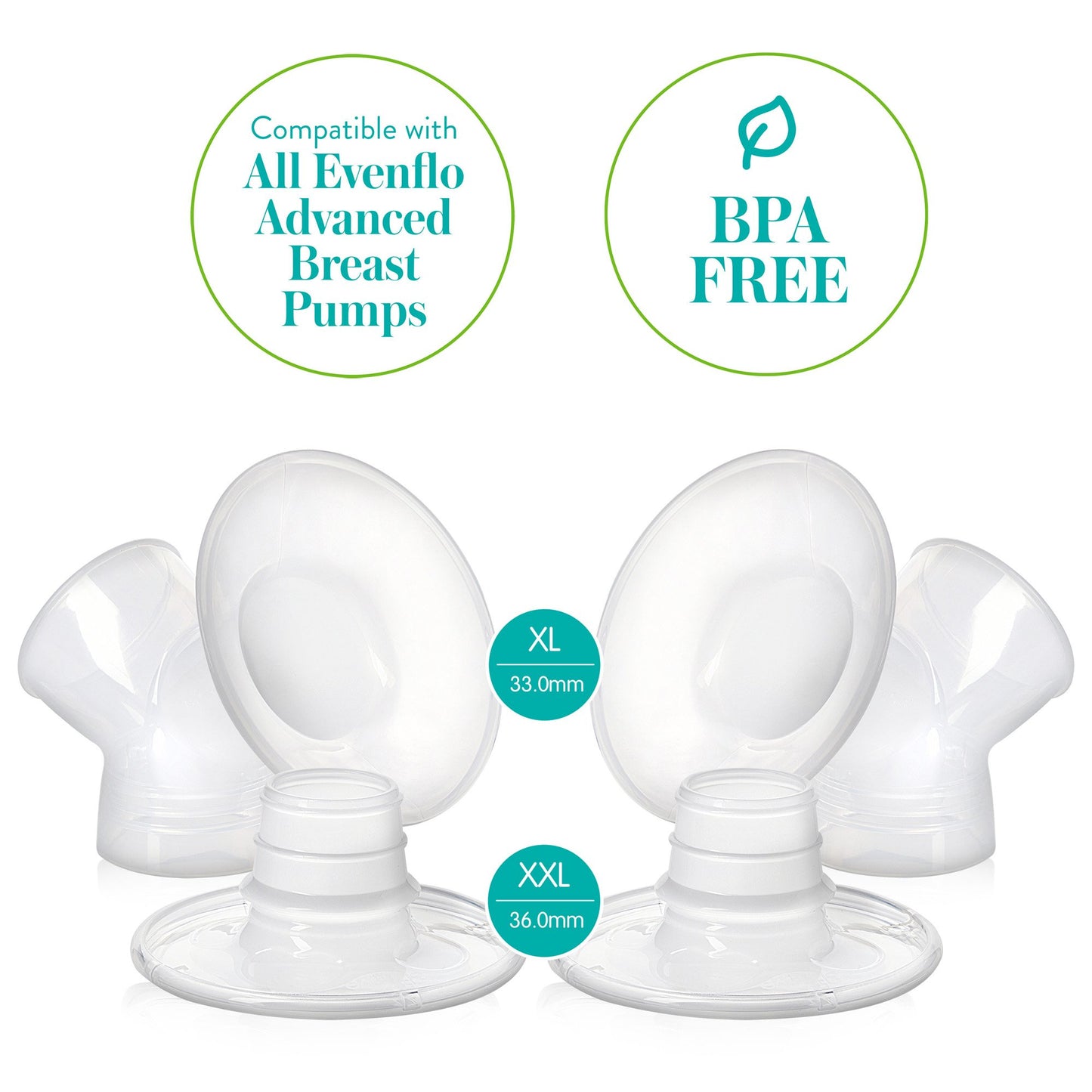 Evenflo AdvancedFit™ Flange System For Evenflo Advanced Double Electric Breast Pump (1041162_EA)