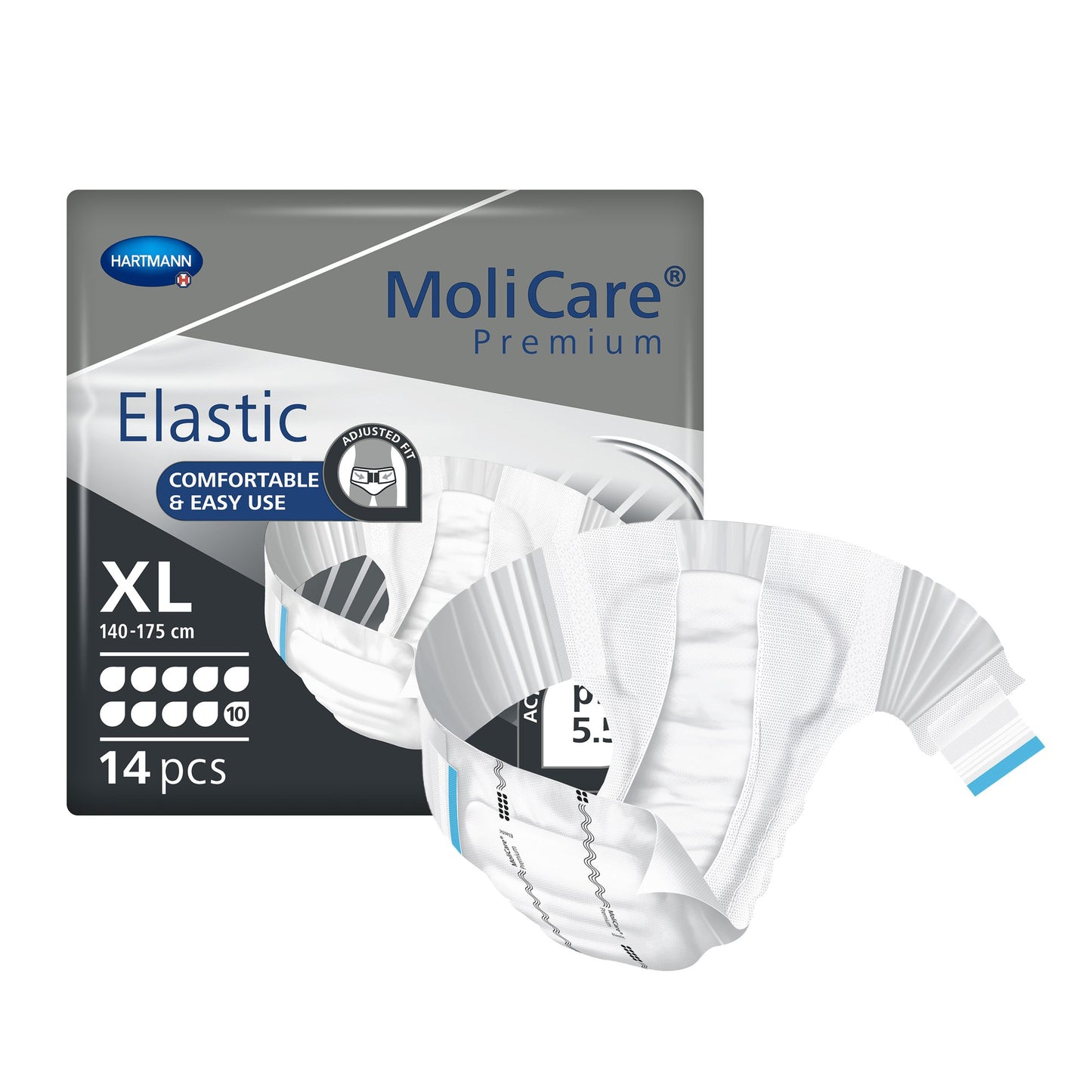 MoliCare® Premium Elastic 10D Unisex Adult Incontinence Brief X-Large Disposable Heavy Absorbency (1153088_CS)