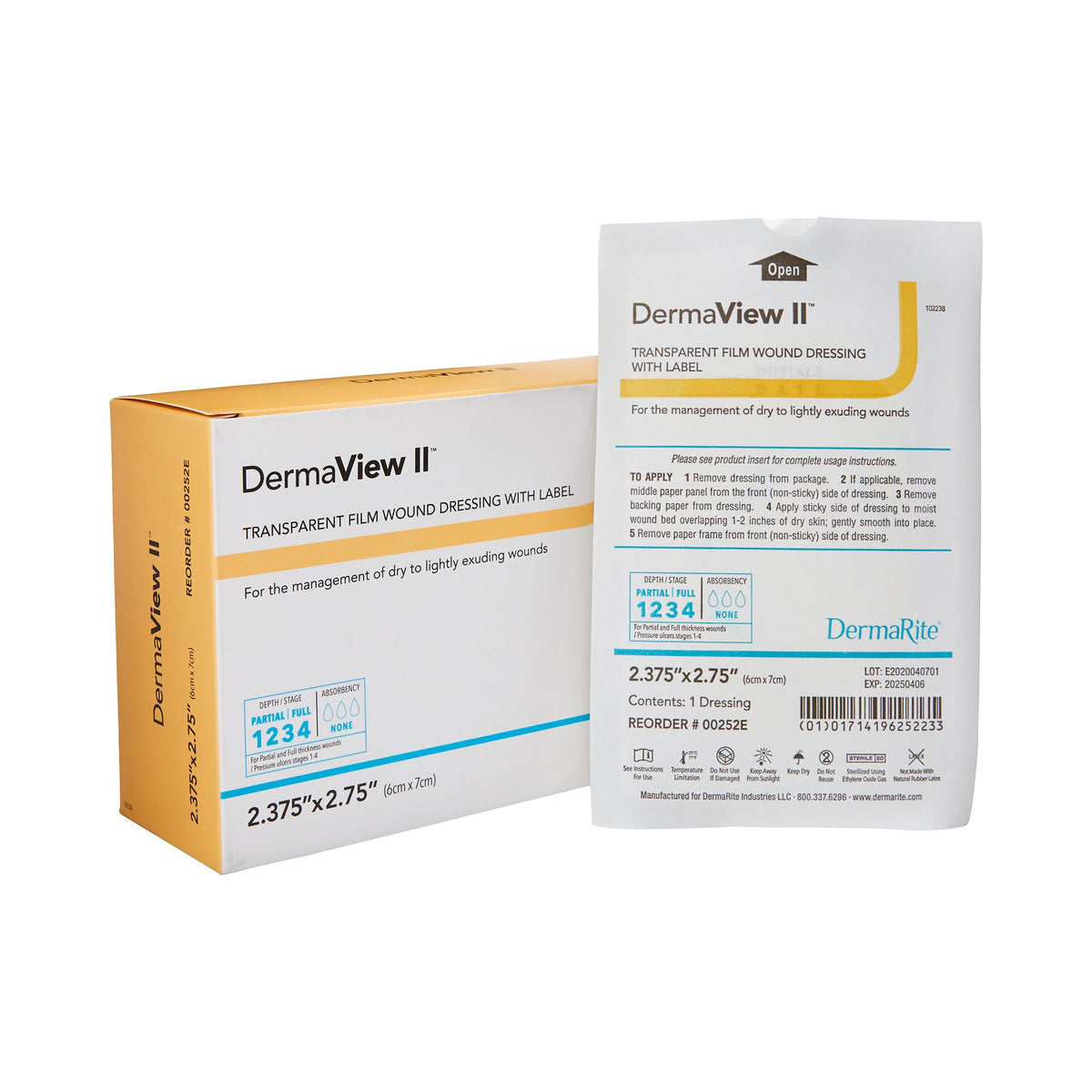 Dermaview DermaView II™ Transparent Film Dressing 2-3/7 X 2-3/4 Inch Frame Style ...