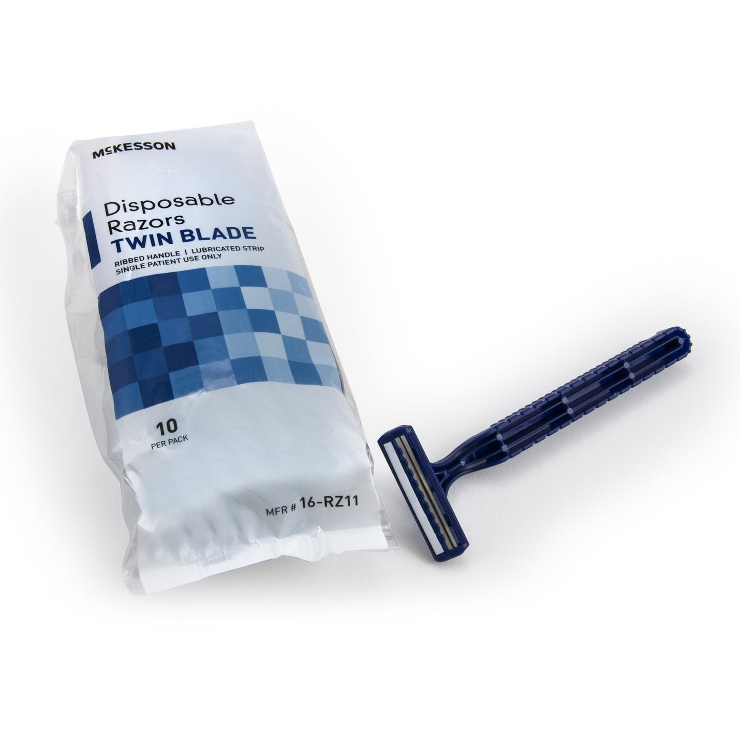 McKesson Personal Razor with Lubricating Strip Single Edge Twin Blade NonSterile Disposable (899539_CS)